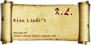 Kiss Lipót névjegykártya